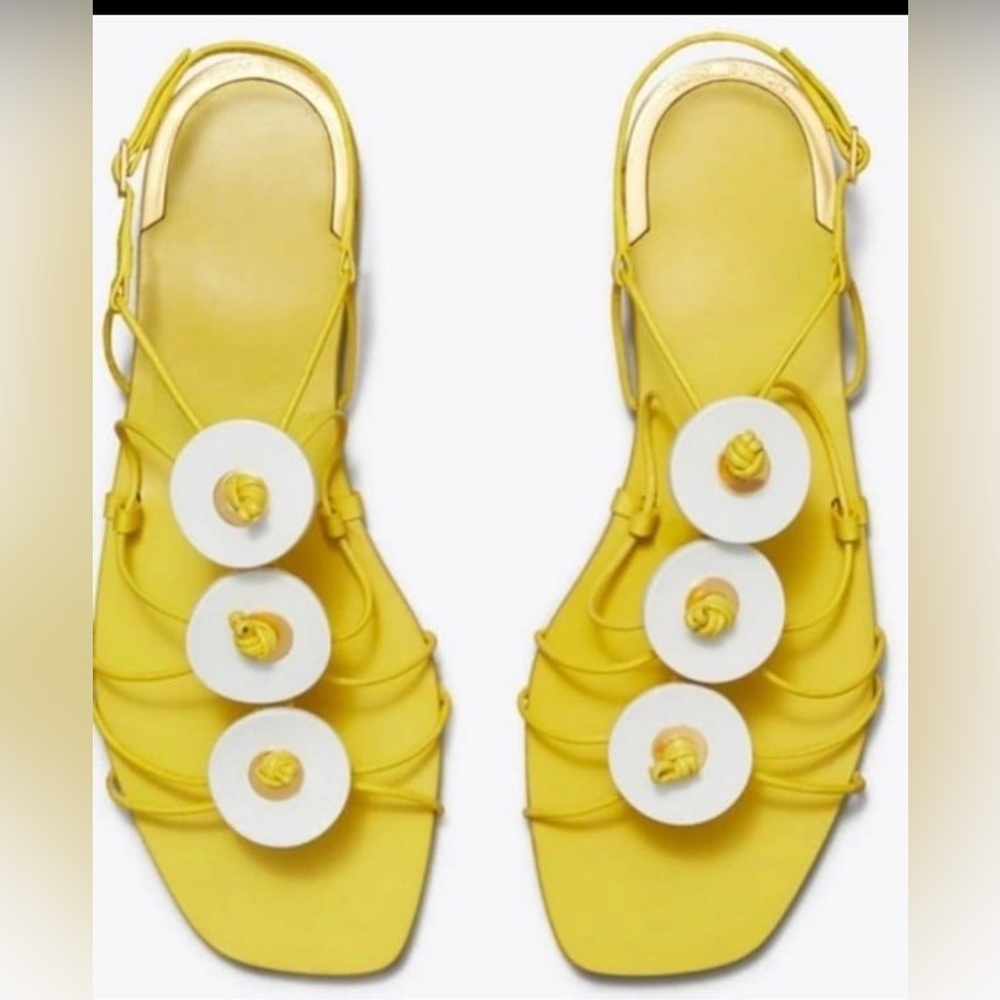 Tory Burch Artisanal Knotted Tripon Cristal Sandals Yuzu 10 NIB